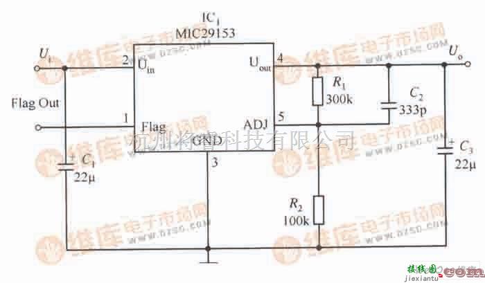 稳压电源中的MIC29153构成的最简单的慢启动稳压器电路  第1张