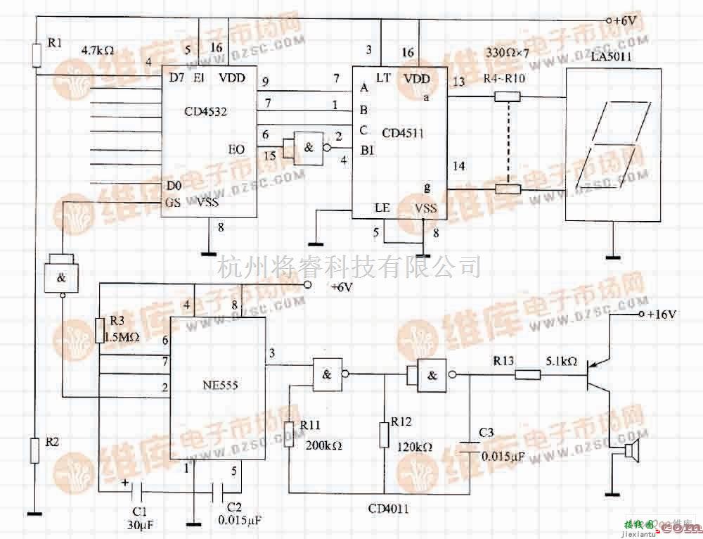 液晶显示及数显表电路中的八路数字显示电路  第1张