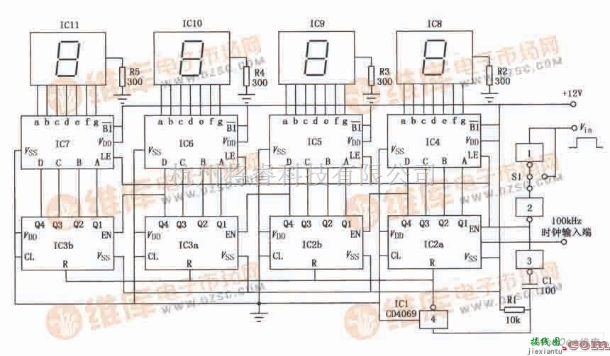 数字电路中的CD4518和CD4069构成的数字式脉宽测量电路原理与设计  第1张