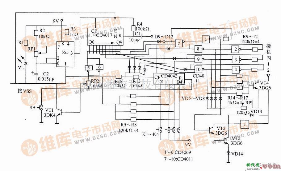 定时控制中的开机定时器电路图  第1张