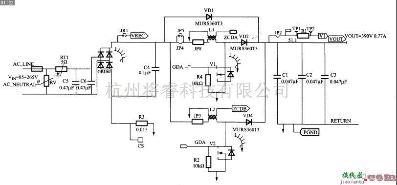 电源电路中的UCC28060控制的300W PFC样板电路图  第1张