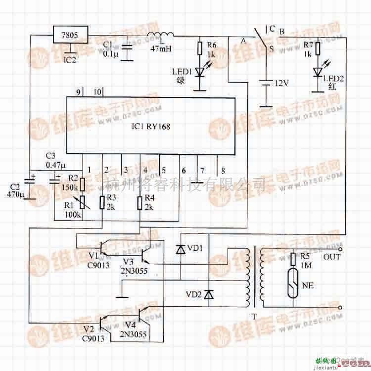 逆变电源中的用彩灯IC制作的逆变电源电路  第1张