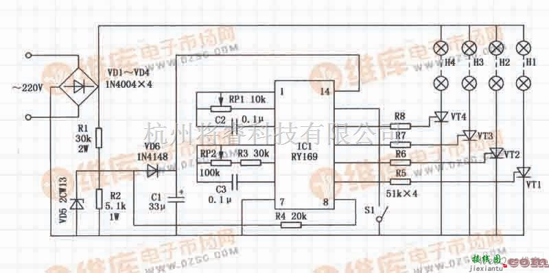 光电产生中的RY169构成的节日闪烁彩灯电路原理与设计  第1张