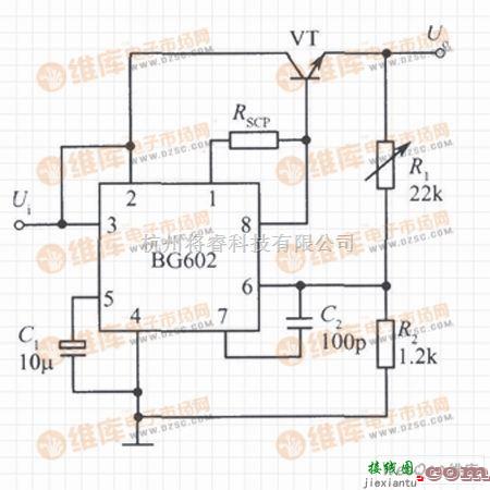 稳压电源中的基于NPN型功率晶体管扩流的BG602集成稳压电源电路  第1张