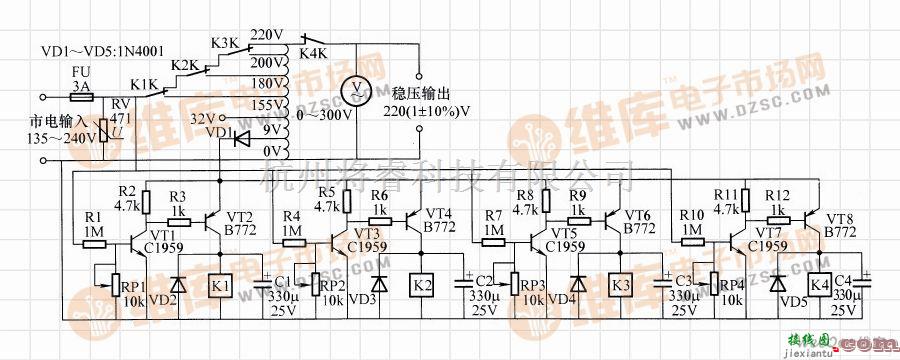 稳压电源中的全自动交流稳压器电路（三）  第1张