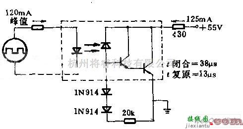 光电耦合器中的能传送5000HZ时钟脉冲的光电耦合器电路图  第1张