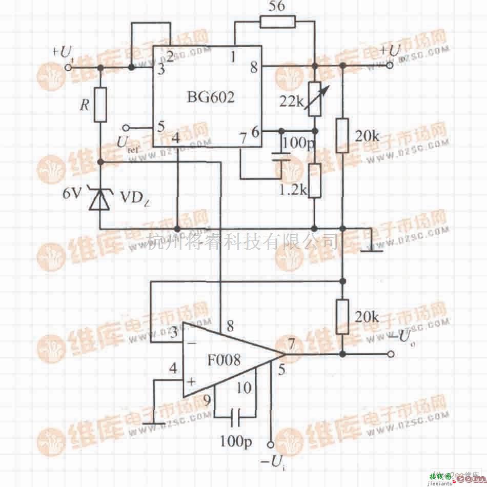 稳压电源中的由BG602构成的跟踪式集成稳压电源电路  第1张