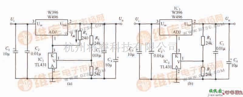 稳压电源中的用于提高W396/W496输出稳定度的应用电路(二)  第1张