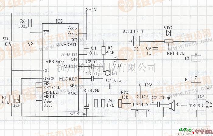 语音电路中的基于APR9600的商品语音介绍器电路  第1张