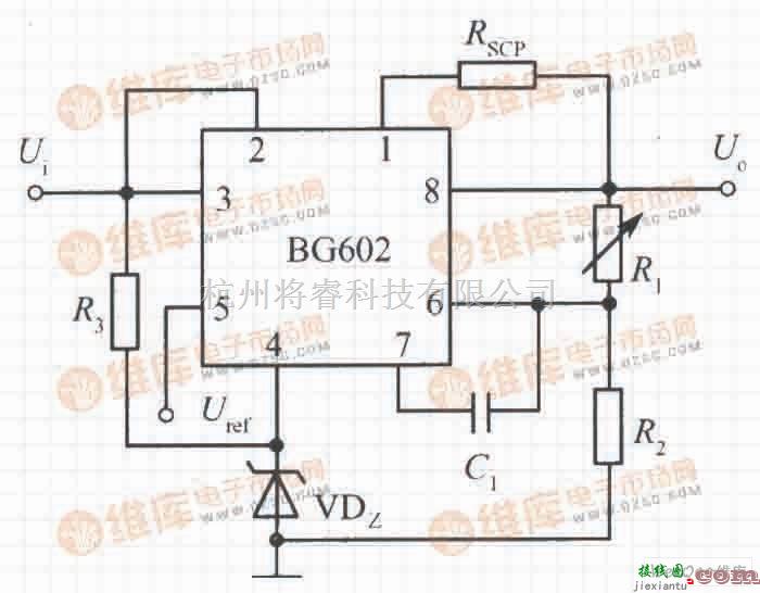 稳压电源中的垫高零电位的高输出电压集成稳压电源(BG602)  第1张