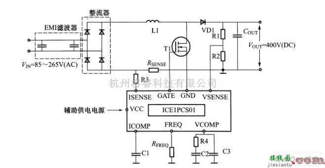 电源电路中的用ICE1PCS01／02设计升压型CCM方式的PFC电路图  第2张