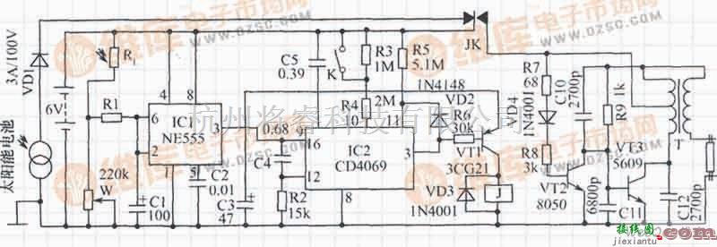 光敏电阻中的太阳能光控定时节能照明电路  第1张