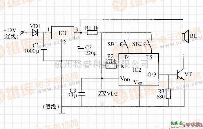 语音电路中的利用HFC56 04构成的出租车礼貌语音控制器  第1张