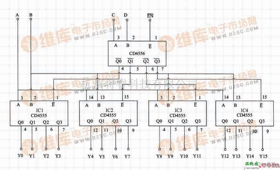 数字电路中的16-1线译码电路  第1张