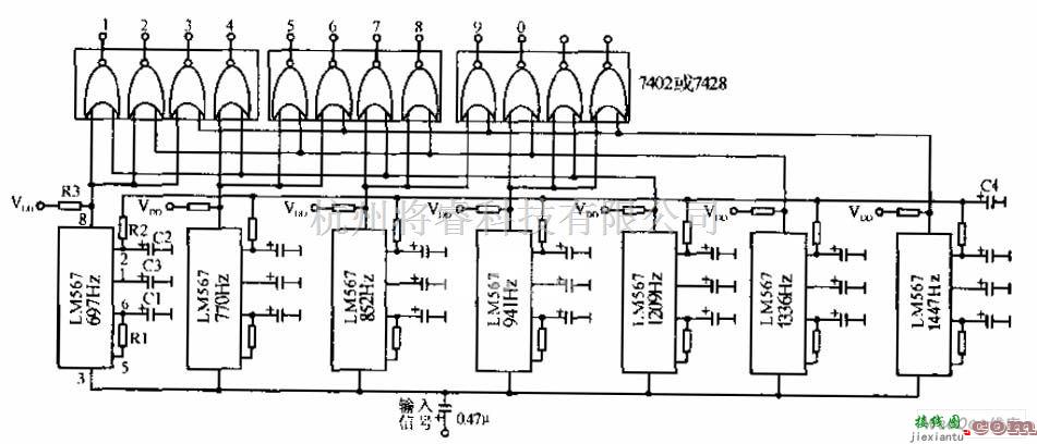 集成音频放大中的单音频解码电路图  第1张