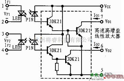 基础电路中的双路高速光耦内部电路图  第1张