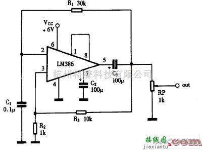 信号产生器中的巧用LM386作方波发生器电路图  第1张