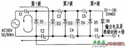 整流单元中的多倍压整流电路图  第1张