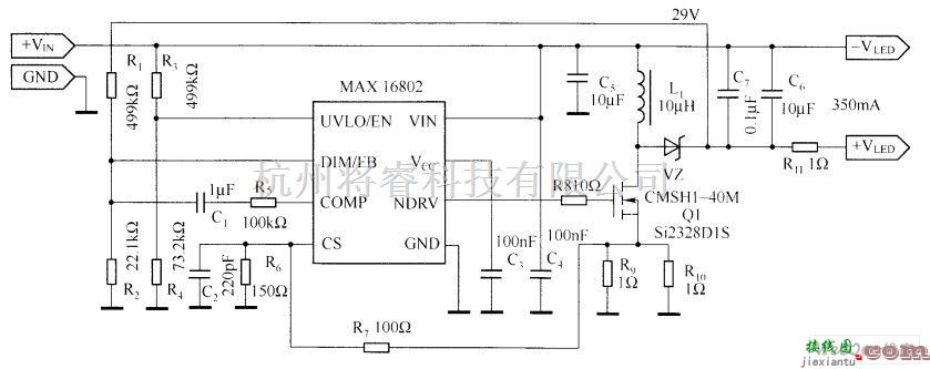 基础电路中的MAX16802的典型应用电路图  第1张