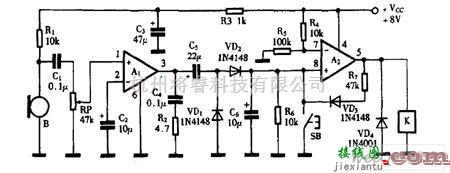 开关电路中的巧用KD-28做声控开关电路图  第1张