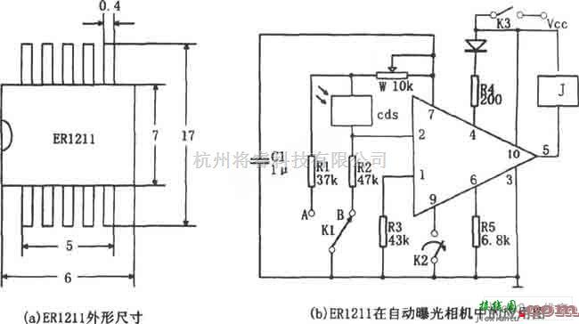 自动控制中的用ER1211专用集成电路作自动曝光控制器电路图  第1张