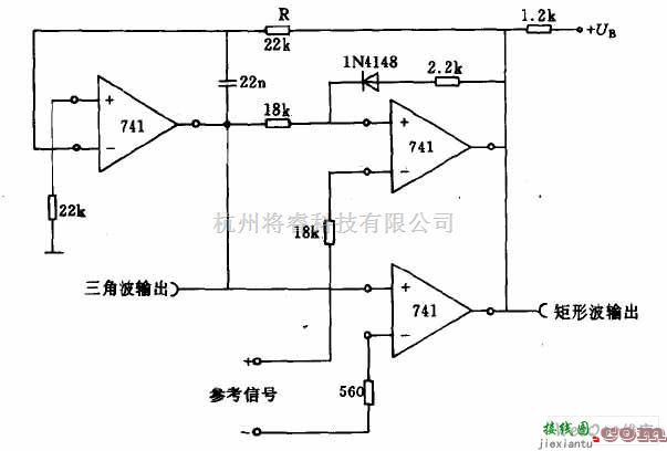 仪器仪表中的三角波-矩形波发生器电路图  第1张