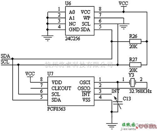 接口电路中的日历及时钟显示接口电路图  第1张
