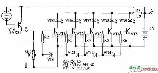 模拟电路中的晶体管测光表电路图  第1张