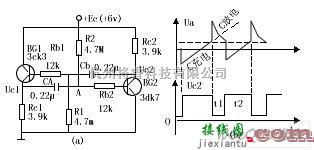 振荡电路中的互补管多谐振荡电路图  第1张