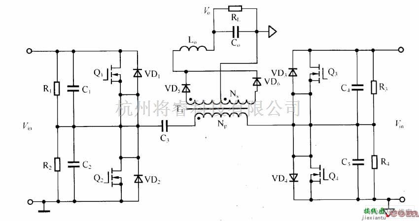 DC-DC中的全桥DC／DC变换器的电路图  第1张