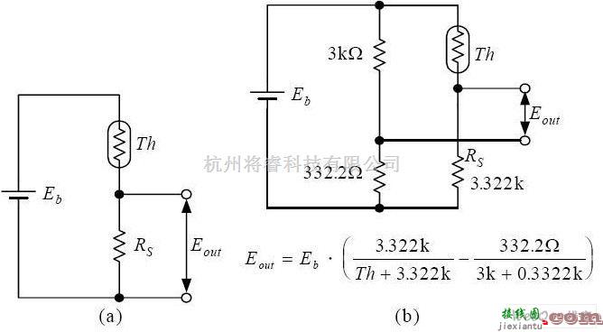 基础电路中的热敏电阻电桥式测量基本电路图  第1张