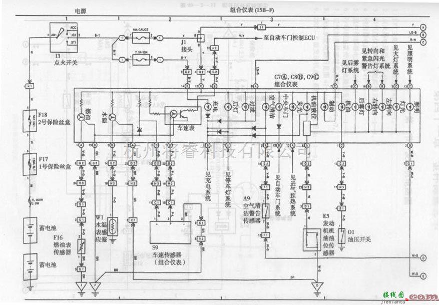 丰田中的丰田考斯特客车组合仪表电路图二  第1张