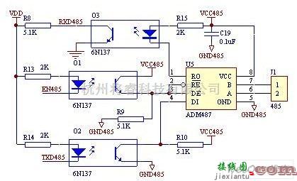 接口电路中的传统的RS485接口电路图  第1张