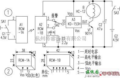 报警控制中的通用无线报警器发射及接收电路图  第1张