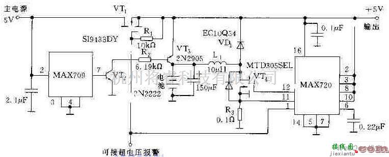 电源电路中的5V/1A的不间断直流稳压电源电路图  第1张