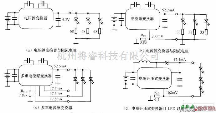 LED电路中的常见的白光LED驱动电路图  第1张