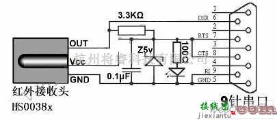 红外线热释遥控中的电脑红外遥控接收器电路图  第1张