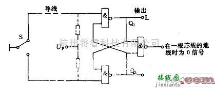 综合电路中的采用“与非”门的防颤电路图  第1张