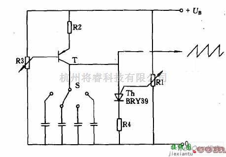 仪器仪表中的以恒定电流充电的锯齿波发生器电路图  第1张