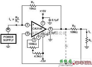 线性放大电路中的CA3140组成的微弱电流基本放大电路图  第1张