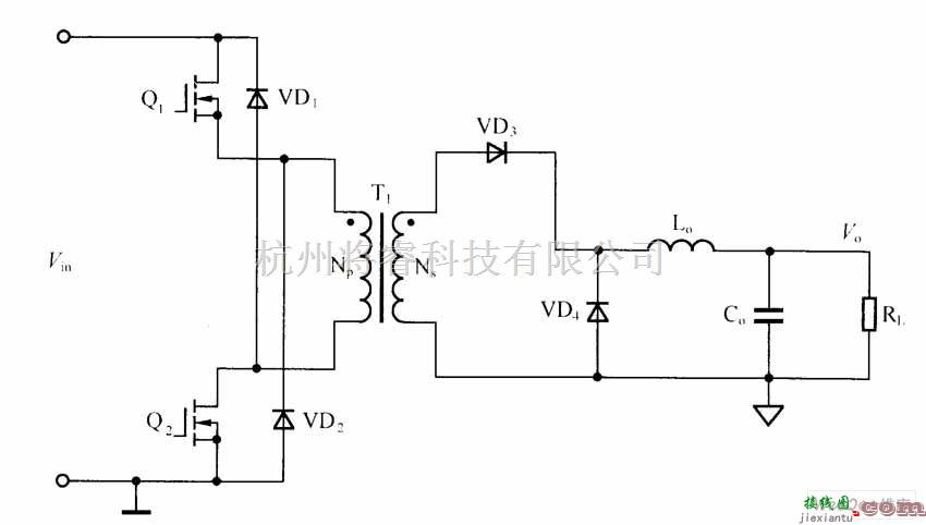 DC-DC中的双管正激DC／DC变换器电路图  第1张