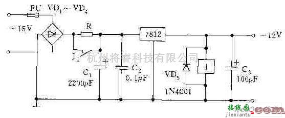 综合电路中的采用继电器等构成的启动电路图  第1张