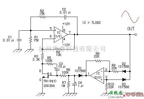 高压产生器中的采用TL082的正弦波发生器电路图  第1张