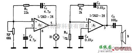 信号产生器中的巧用KD-28做警笛发生器电路图  第1张