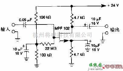 增益可调放大中的带栅极外偏置电路的场效应管放大电路图  第1张