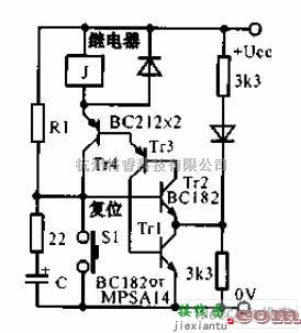 晶闸管控制中的稳定的四晶体管定时器电路图  第1张