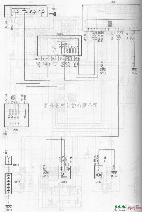 东风雪铁龙中的神龙毕加索2.0L轿车点烟器/附件插头电路图  第1张