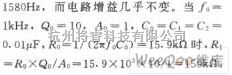 滤波器中的单运放组成的单峰特性滤波电路图  第1张