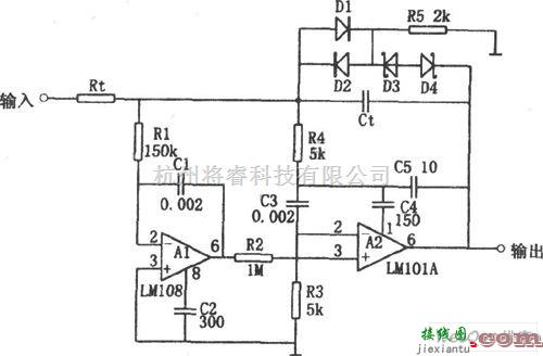 仪器仪表中的LM101A、LM108高速积分器电路图  第1张