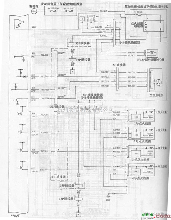 本田中的雅阁轿车2003年款车型发动机电路图六  第1张